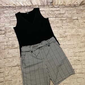 Bundle of 2, One black Alfani top one Robert Lewis plaid shorts